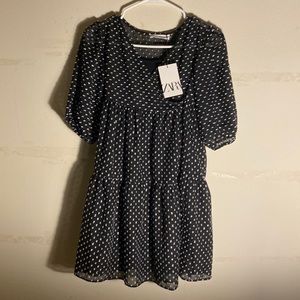 Black dress with white dots brand ZARA